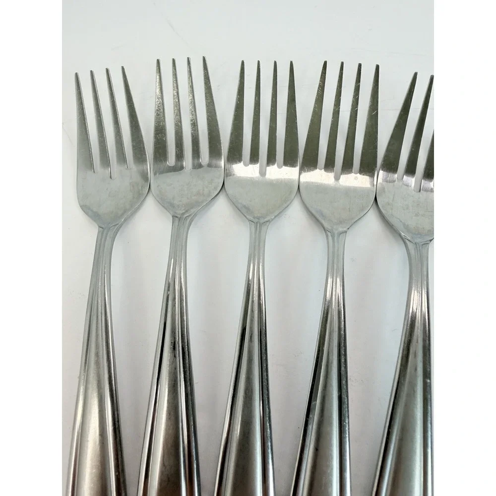 Oneida Satin Bristol Everdale Stainless Salad Forks Lot Of 5